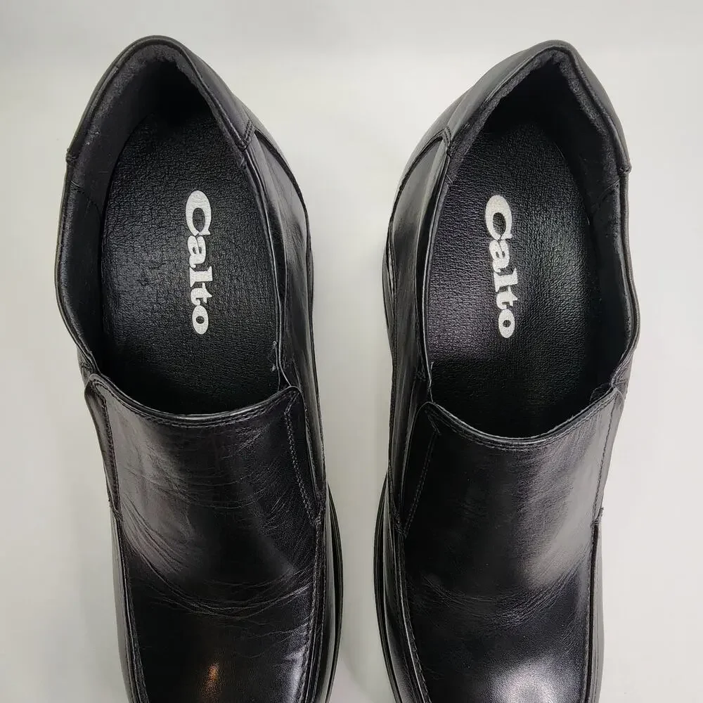 Men's 3 Inch Invisible Height Increasing Elevator Shoes Size 9 Black Leather NEW